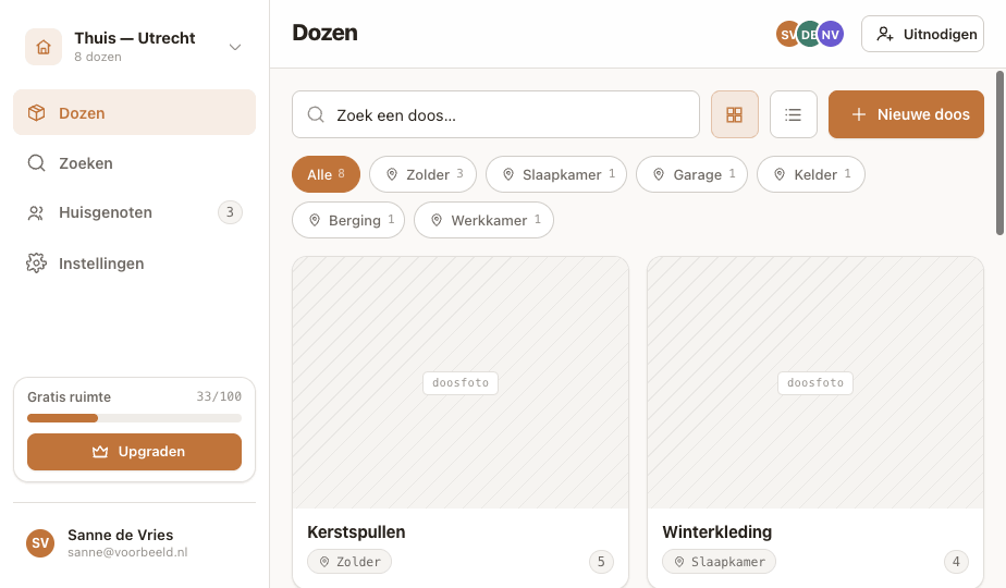 Dozen aanmaken
